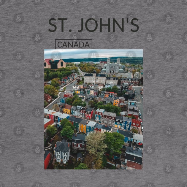 Saint John's Newfoundland and Labrador City Canada Cityscape Skyline Gift for Canadian Canada Day Present Souvenir T-shirt Hoodie Apparel Mug Notebook Tote Pillow Sticker Magnet by Mr. Travel Joy